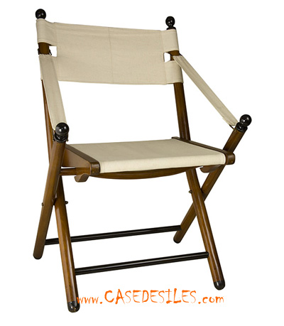 Chaise de campagne pliante bois tissus MF126