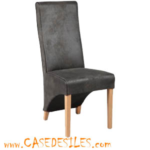 Chaises teck et chêne rétro microfibre 804GR Pas Cher Chaises teck et chêne rétro microfibre 804GR Pas Cher
