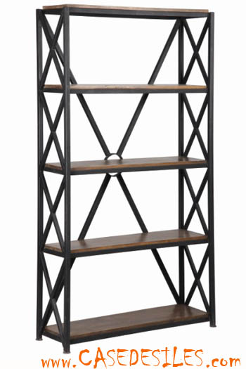 Etagere industrielle bois métal