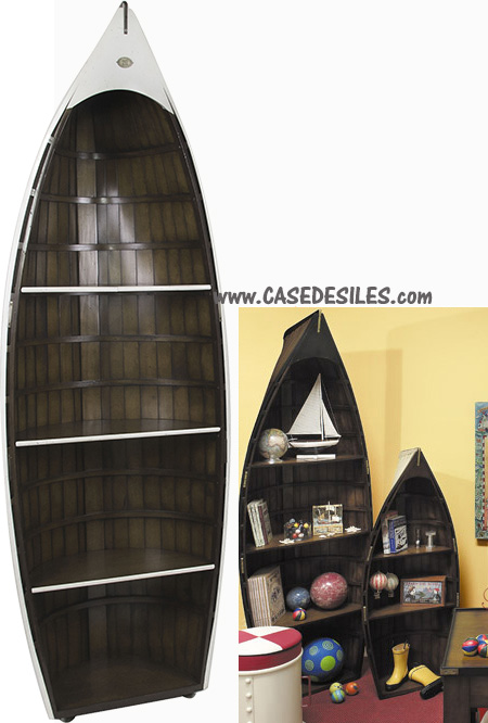 Étagère marine barque en bois MF036W en promotion