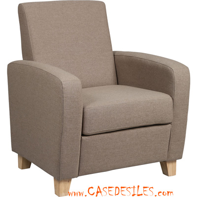 Fauteuil rétro bois tissu