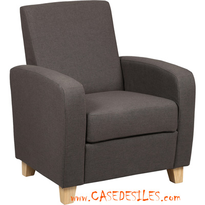 Fauteuil rétro en bois et tissu marron 812MA