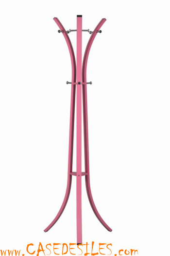 Porte manteaux contemporain tube acier rose 2429RS