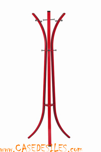 Portemanteaux contemporain tube acier rouge 2429RO