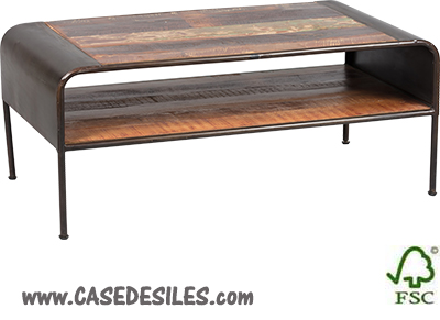 Table basse bois métal Industrielle