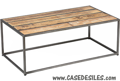 Table basse bois métal Industrielle