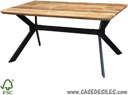 Table industrielle acier bois massif 180cm 1951