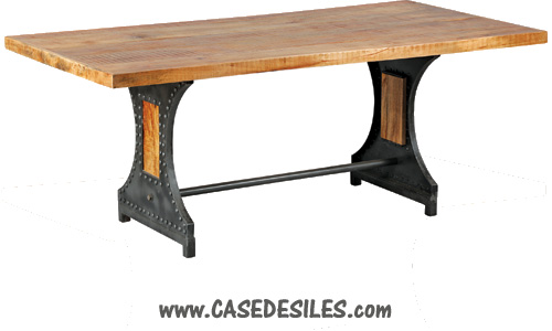 Table industrielle bois métal 1856