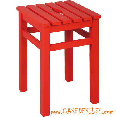 Tabourets bois massif rouge cdi1130ro