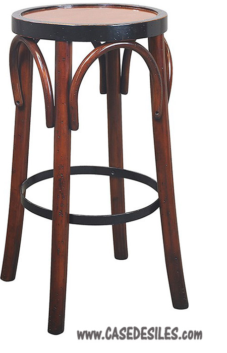 Tabouret de bar bois colonial et marine MF043A