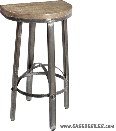 Tabouret bois et métal