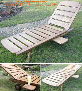 Chaise longue Transat bois massif