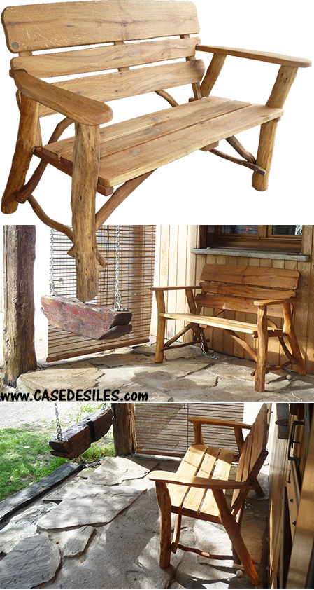 Banc bois massif forme naturelle