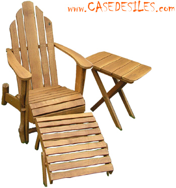 Chaise longue bois et table pliante bois massif en promotion