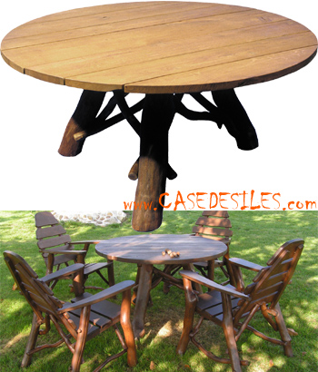 Table bois massif ronde en chêne 80cm