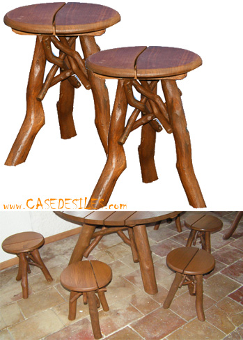 Tabourets bois massif en chêne Colt western Pas Cher Tabourets bois massif en chêne Colt western Pas Cher