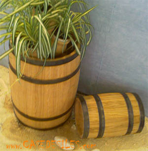 Tonneau en bois massif décoratif en chêne 38cm Pas Cher Tonneau en bois massif décoratif en chêne 38cm Pas Cher