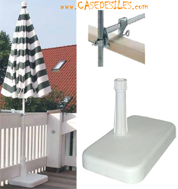 Ensemble pince et pied de parasol balcon Ensemble pince et pied de parasol balcon