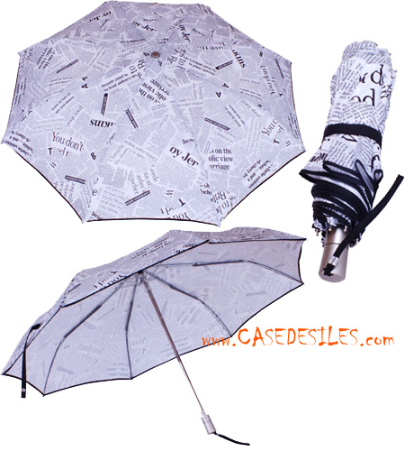 Mini parapluie pliant automatique décor journal Pas Cher Mini parapluie pliant automatique décor journal Pas Cher