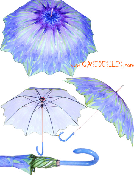 Parapluie fleur bleuet pour femme Pas Cher Parapluie fleur bleuet pour femme Pas Cher