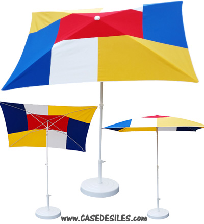 Parasol balcon rectangulaire 200x150 à motif mondrian Pas Cher Parasol balcon rectangulaire 200x150 à motif mondrian Pas Cher