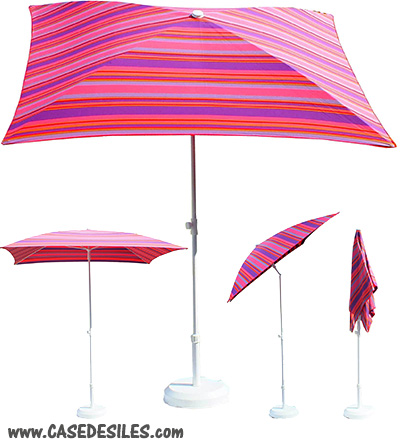 Parasol de balcon rectangulaire 200x150cm fushia à rayure Pas Cher Parasol de balcon rectangulaire 200x150cm fushia à rayure Pas Cher