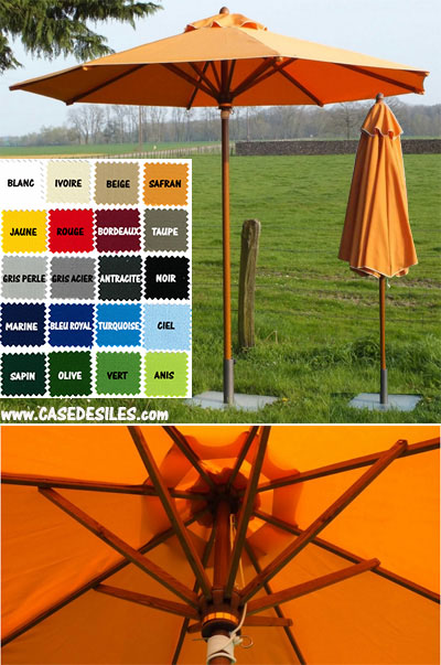 schuif Kapper Weggooien Parasol bois rond 300cm exotique