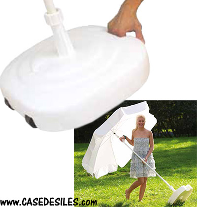 Pied de parasol socle à remplir 24L blanc