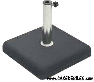 Pied de parasol béton inox carré design 35Kg Pied de parasol béton inox carré design 35Kg