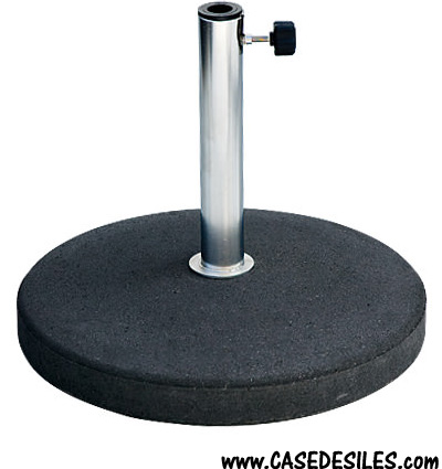 Pied de parasol béton inox rond design 27kg Pied de parasol béton inox rond design 27kg