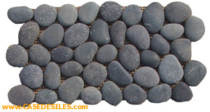 Dalle de galet 30x15x1.4 Swarthy Black Pas Cher Dalle de galet 30x15x1.4 Swarthy Black Pas Cher