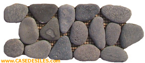 Dalles de galets 20x8x1.4 Bali Black Pas Cher Dalles de galets 20x8x1.4 Bali Black Pas Cher