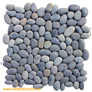 Dalle de galet 40x40 : Tapis de galets 40x40x1.7 Swarthy Black Dalle de galet 40x40 : Tapis de galets 40x40x1.7 Swarthy Black