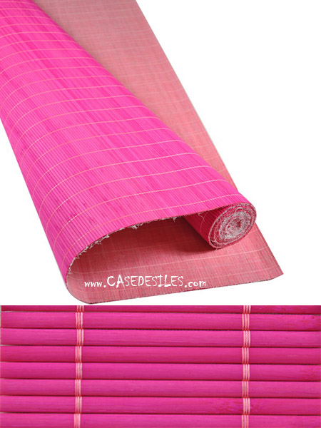 Tatami bambou habillage naturel 4.5mm Fushia