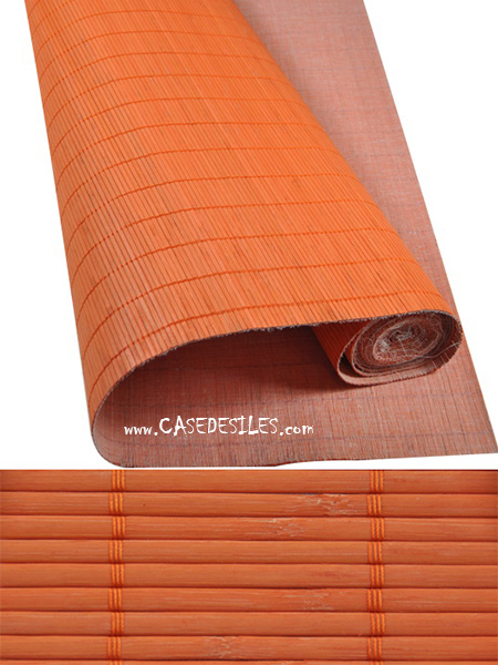 Tissage bambou habillage naturel 4.5mm Orange en promotion