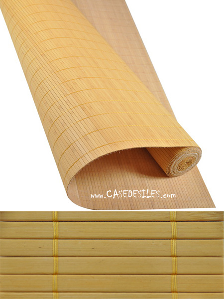 Tissage bambou habillage naturel 7mm moutarde en promotion