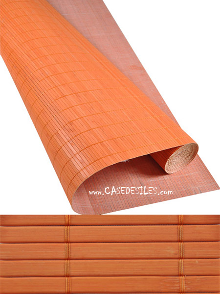 Tissage bambou revetement mural 7mm Orange en promotion