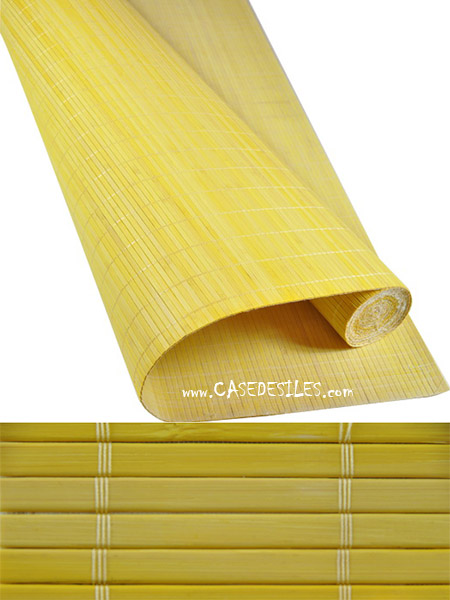 Tissage bambou revetement mural 7mm Jaune en promotion