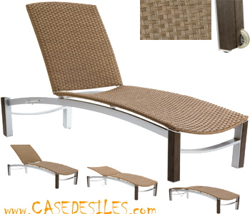 Bain de soleil aluminium resine tressée design