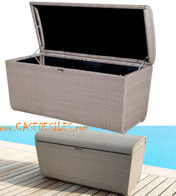 Coffre piscine tresse alu design