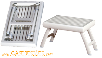 Table basse de piscine alu pliante grège